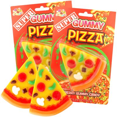 Needzo Giant Gummy Pizza, Strawberry Flavored Candy, Birthday Party Favors, Share Size Snacks, 5.29 Ounces, (Pack of 2)