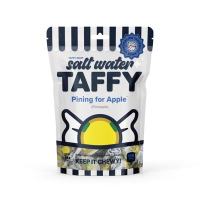 Taffy Shop Pining For Apple, Pineapple Salt Water Taffy - Gourmet Soft Chewy Candy, Bulk Sweet Snack, Fresh Gift &amp; Gluten-Free, 35 Individually Wrapped Pieces (7oz)