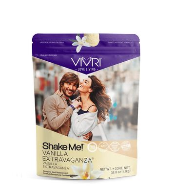 VIVRI Shake Me! Vanilla Meal Replacement Protein Powder  38.8 oz  45 Essential Nutrients  23 Vitamins and Minerals  Gluten Free  Non GMO  Mix in Water  Magnesium  Vitamin D  Iron  Vitamin C