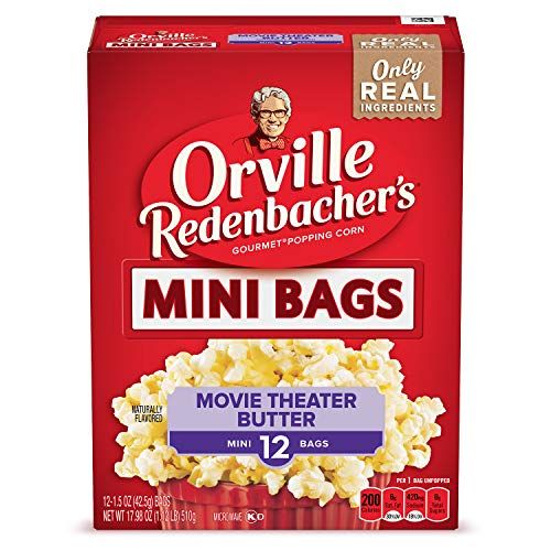 Orville Redenbacher&#39;s Microwave Popcorn, Movie Theater Butter Flavor, Mini Bags, 1.5 oz., 12-Count