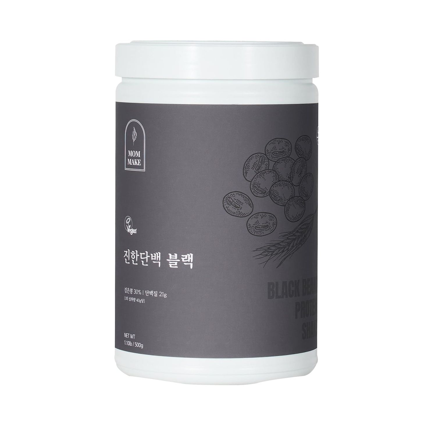 MOMMAKE Black Beans Protein Shake Powder 1.10lb(500g) Black Sesame 21g of Plant Based Protein (500g)