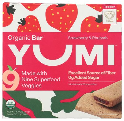 Yumi Strawberry and Rhubarb Organic Bar 3.7 OZ