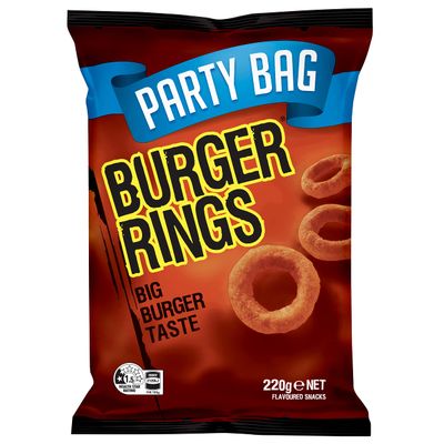 Burger Rings, Party Bag, 220g by Smith&#39;s