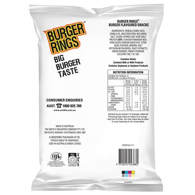 Burger Rings, Party Bag, 220g by Smith's