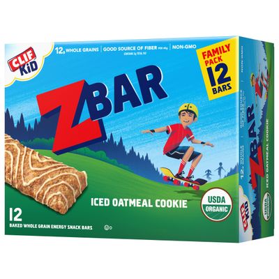 CLIF Kid Zbar - Iced Oatmeal Cookie - Soft Baked Whole Grain Snack Bars - USDA Organic - Non-GMO - Plant-Based - 1.27 oz. (12 Pack)