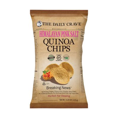 The Daily Crave Himalayan Pink Salt Quinoa Chips, 4.25 Oz (Pack Of 8) 4g Protein, 2g Fiber, Gluten-Free, Non-Gmo, Crunchy