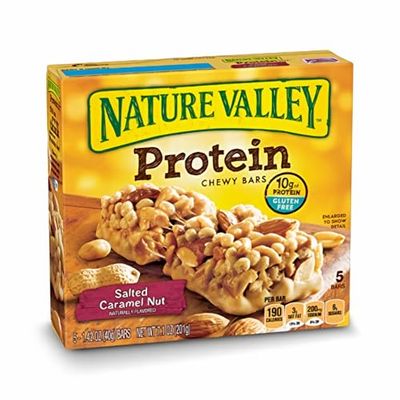 Nature Valley, Protein, Salted Caramel Nut Chewy Bar, 7.1oz Box (Pack of 4)