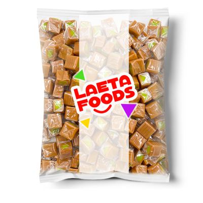 Caramel Cubes Candy  1 Pound Bag - Approx. 75 Count  Green Apple Filling  Individually Wrapped