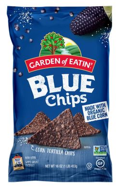 Garden of Eatin&#39; Blue Corn Tortilla Chips, Blue Chips, 1 lb bag (Pack of 12)