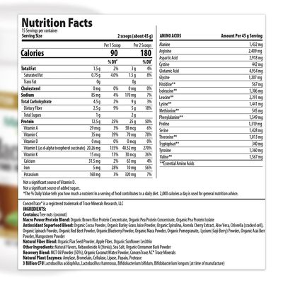 MacroLife Naturals MacroMeal Vegan Chocolate Protein Powder Superfood Greens Probiotics Fiber, Immune Energy Digestive Daily Essentials for Women & Men Gluten-Free - 23.8oz (15 Servings)