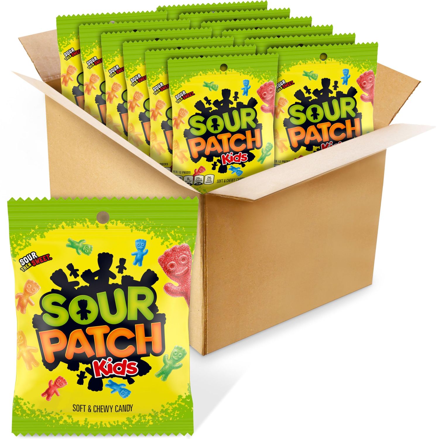 Sour Patch Kids Original Soft &amp; Chewy Candy, 3.6oz (Pack of 12)