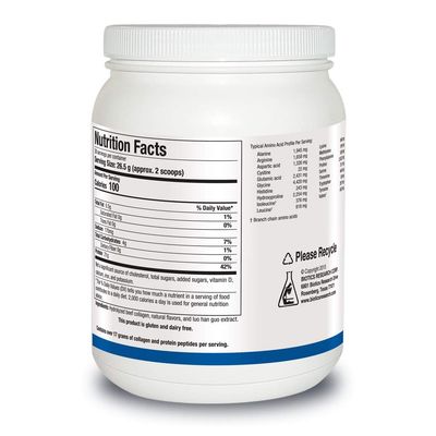 Biotics Reseach HYDROLYZED Collagen Protein Vanilla CRME Dairy-Free Collagen Protein Powder from Bone Broth, 21g Protein, Non-GMO, Gluten Free, Easily Digested, Delicious Vanilla Crme Flavor. 28 oz
