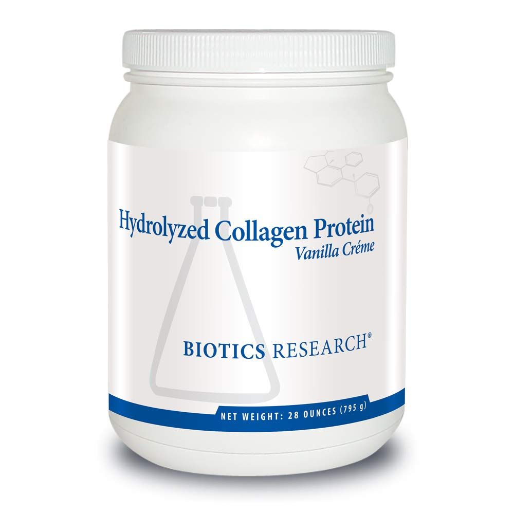 Biotics Reseach HYDROLYZED Collagen Protein Vanilla CRME Dairy-Free Collagen Protein Powder from Bone Broth, 21g Protein, Non-GMO, Gluten Free, Easily Digested, Delicious Vanilla Crme Flavor. 28 oz