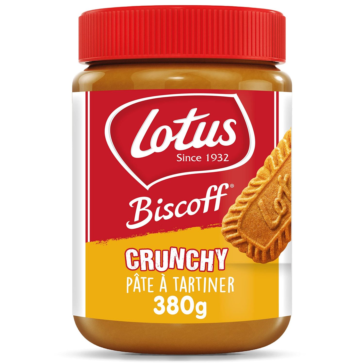 Lotus Speculoos Crunchy Pasta, Speculoos Spread with Crunchy Bits, Glass, 380g