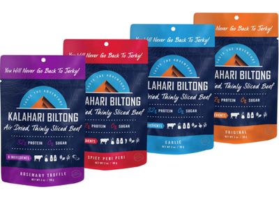 Generic Kalahari Biltong Variety Pack, Air-Dried Thinly Sliced Beef, 2oz (Pack of 4), Sugar Free, Gluten Free, Keto &amp; Paleo, High Protein Snack