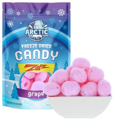 Arctic Farms Freeze Dried Candy Zotz Fizz Candies (1.75oz, Grape)