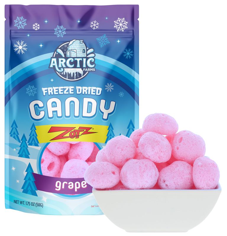 Arctic Farms Freeze Dried Candy Zotz Fizz Candies (1.75oz, Grape)
