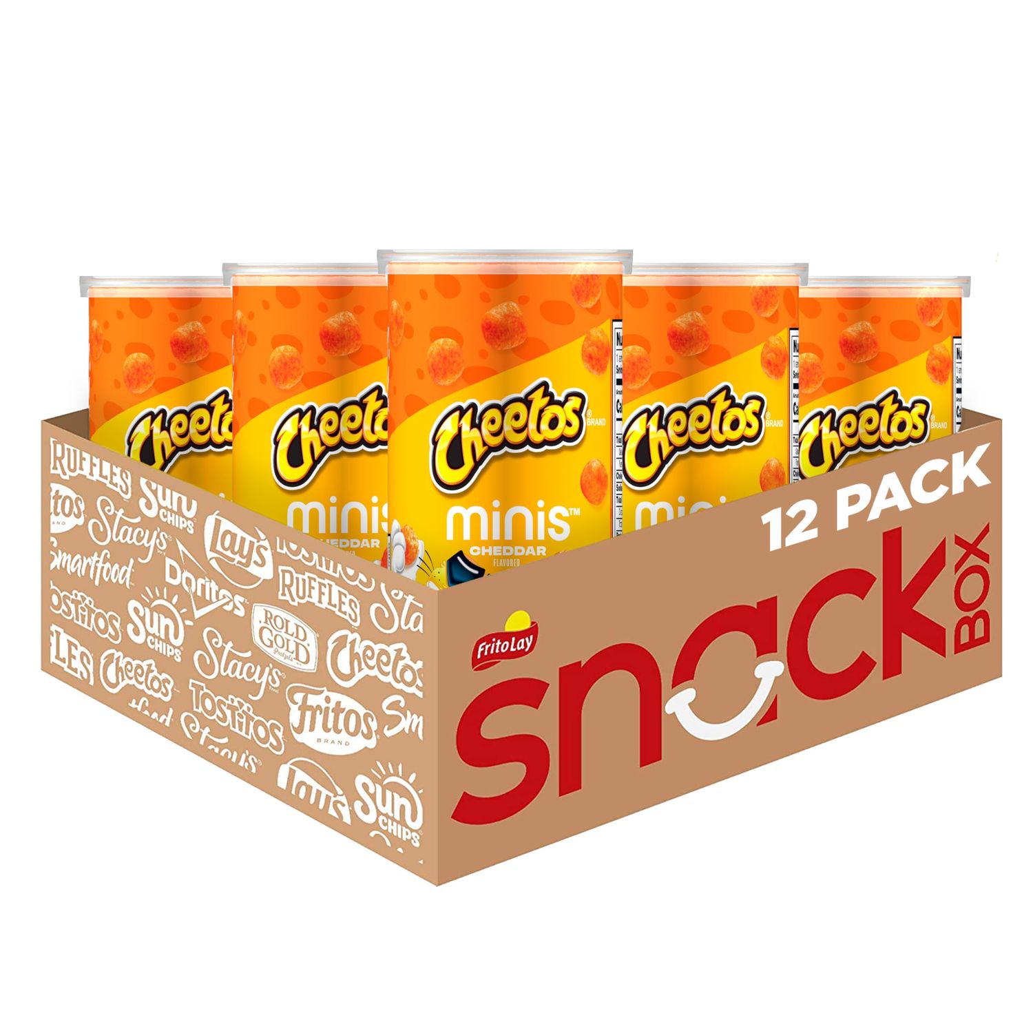 Cheetos Minis Canisters, Cheddar, 1.5 Ounce (Pack of 12)