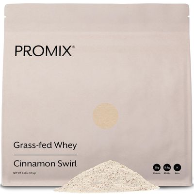 Promix Whey Protein Powder, Cinnamon Swirl - 2.5lb Bulk - Grass-Fed &amp; 100% All Natural - Post Workout Fitness &amp; Nutrition Shakes, Smoothies, Baking &amp; Cooking Recipes - Gluten-Free &amp; Keto-Friendly
