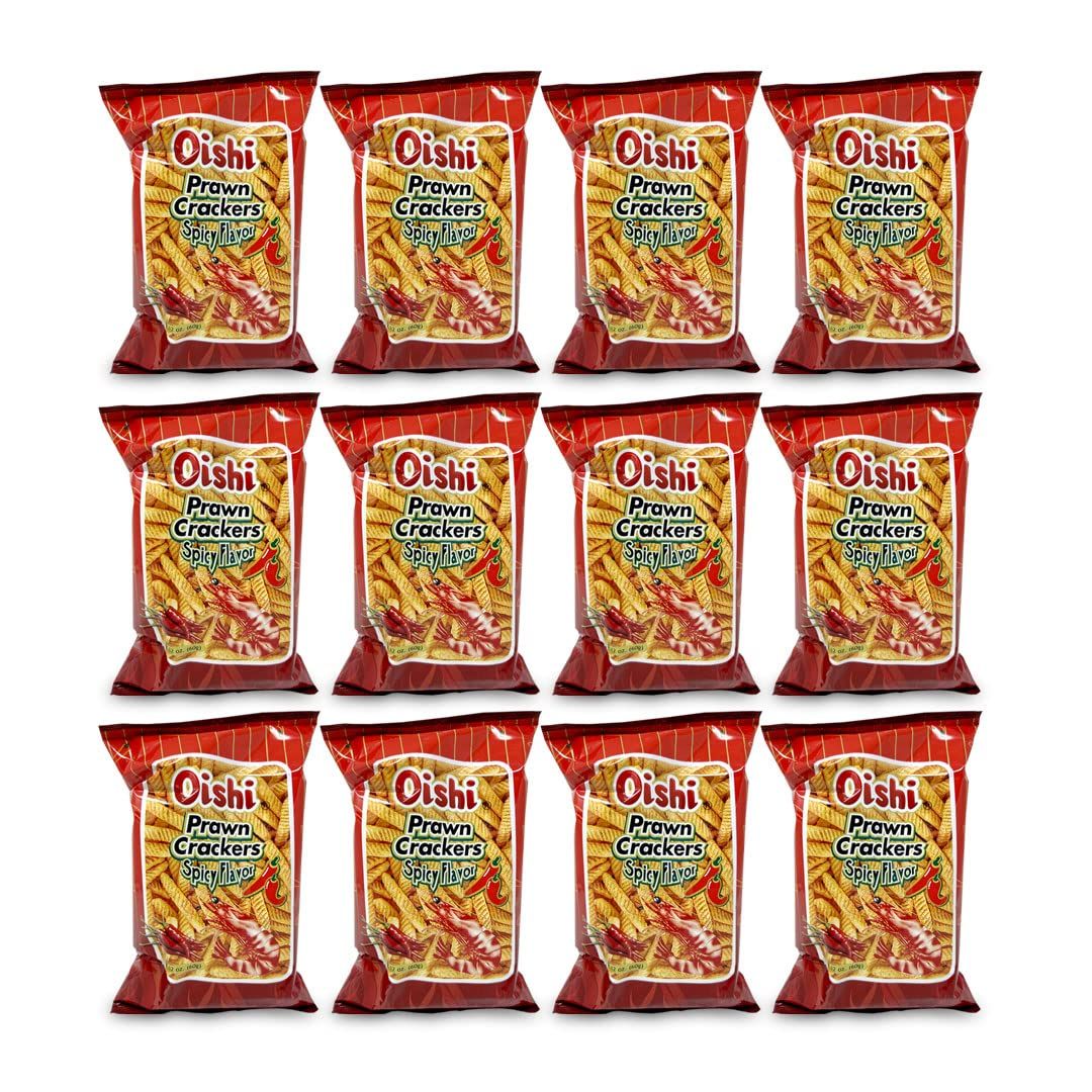 Oishi Prawn Crackers Spicy Flavor 60g Pack of 10