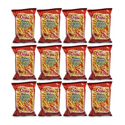 Oishi Prawn Crackers Spicy Flavor 60g Pack of 10
