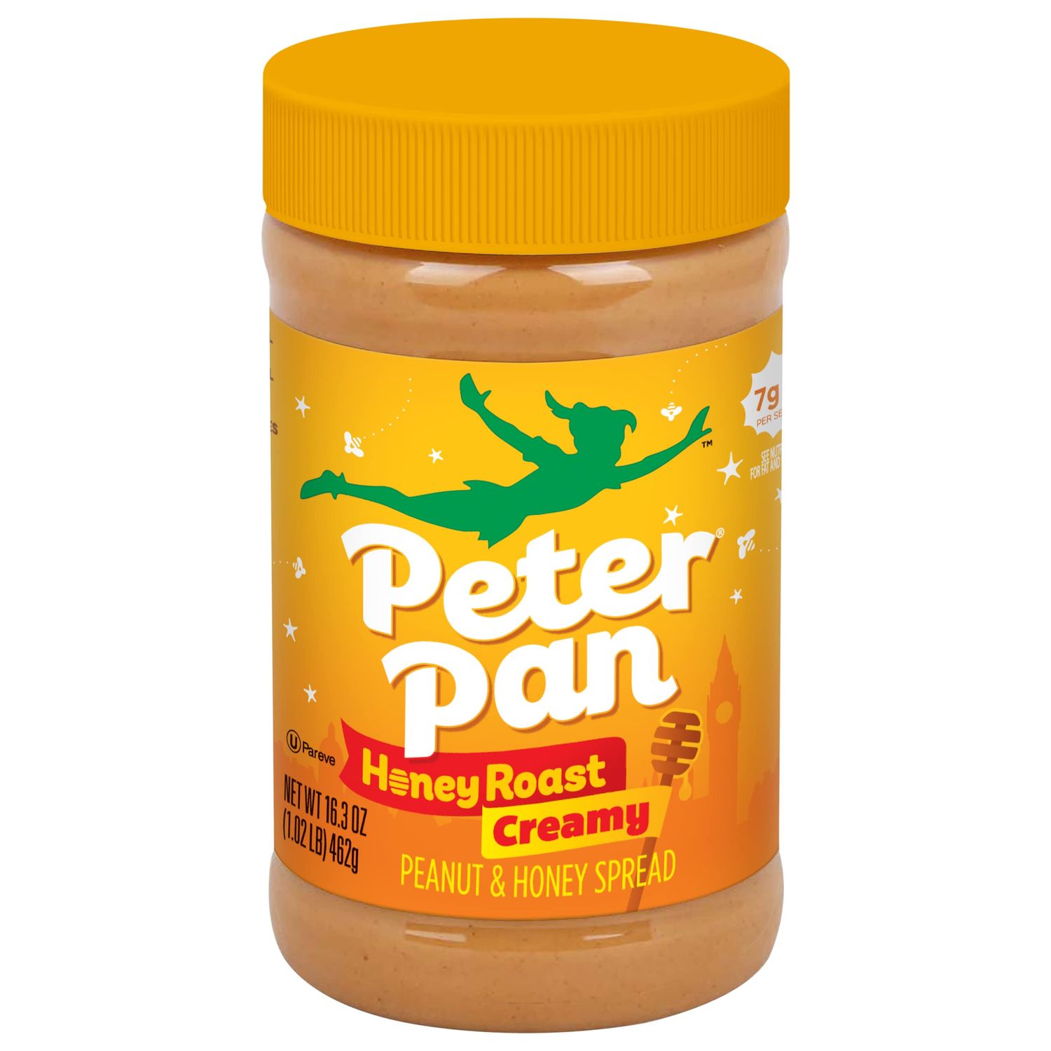 Peter Pan Creamy Honey Roast Peanut Butter Spread, Honey Peanut Butter Spread Made with Roasted Peanuts, Great for Peanut Butter and Jelly Sandwiches and Peanut Butter Snacks, 16.3 OZ Jar (Pack of 12)