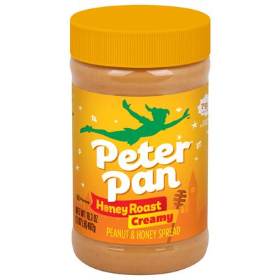 Peter Pan Creamy Honey Roast Peanut Butter Spread, Honey Peanut Butter Spread Made with Roasted Peanuts, Great for Peanut Butter and Jelly Sandwiches and Peanut Butter Snacks, 16.3 OZ Jar (Pack of 12)