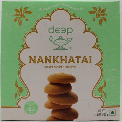 Deep Nankhatai Indian Cookies  Wheat Flour Crispy Golden Biscuits  Healthy Snack  Soft Vegan Cookies from India  Perfect as a Tea-Time Snack  14 oz