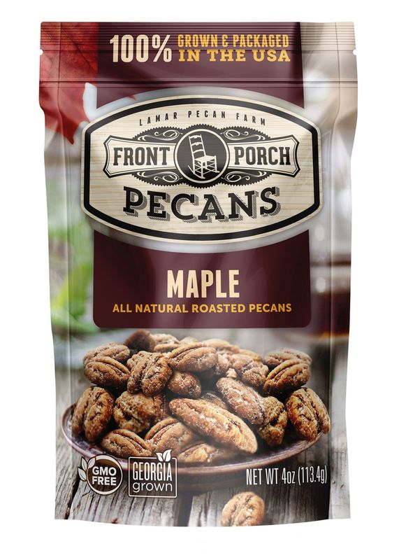 Front Porch Pecans, All Natural Maple Roasted Pecans, 4 Oz