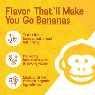 Monkey Brittle Healthy Snacks, Crispy Plant-Based Treats for Kids &amp; Adults, Vegan &amp; Gluten-Free, All-Natural Snack for School, Sports, Camping &amp; On-the-Go (Pack of 6), Original