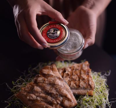 Urbani Truffles Black Truffle Salt 3.5 Oz - Truffle Seasoning Made with Gurande Sea Salt and Infused with Real Truffles, Gourmet Seasoning for Cooking, Grilling, Finishing, and Snacks, All-Natural