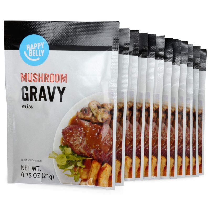 Amazon Brand - Happy Belly Mushroom Gravy Mix, 0.75 ounce (Pack of 12)
