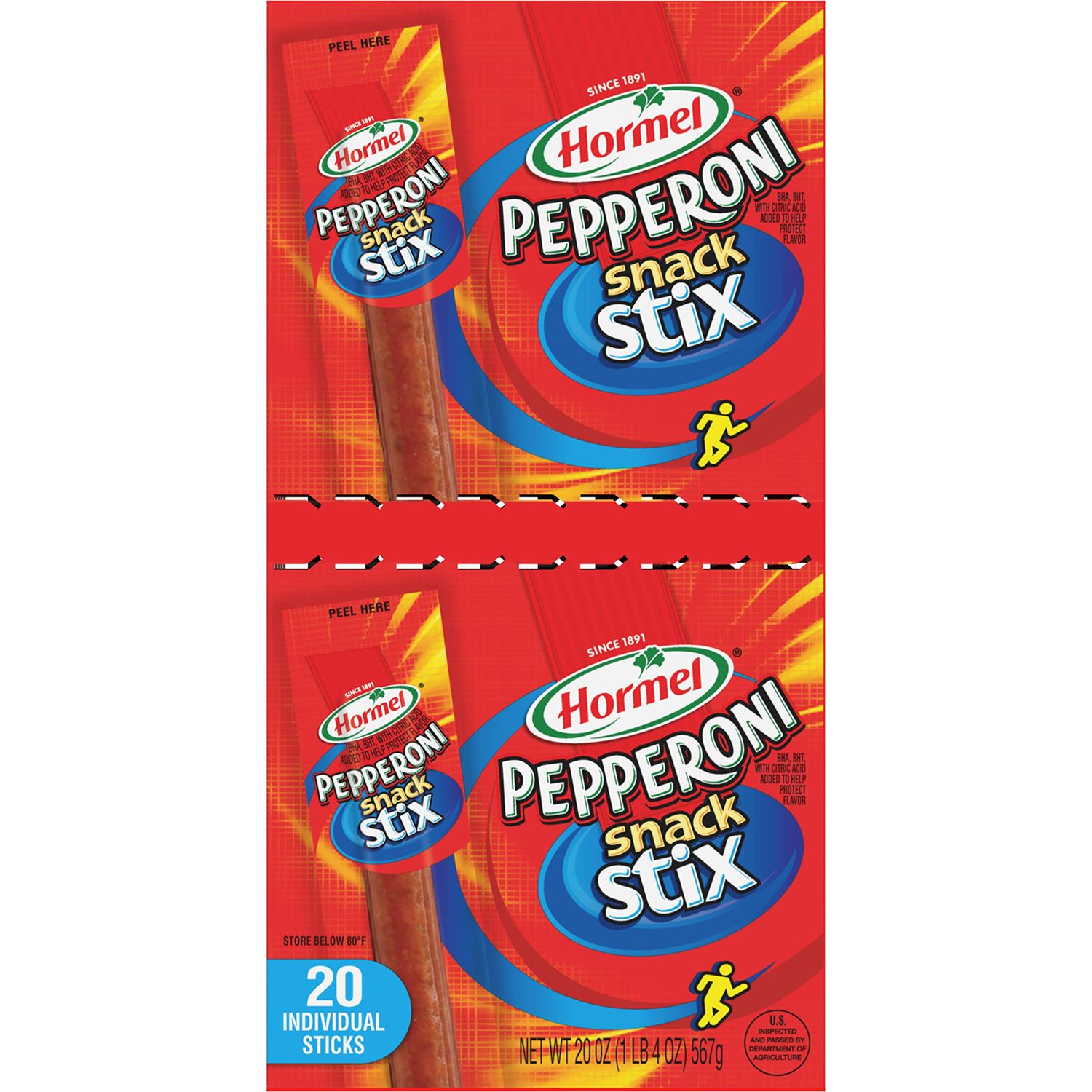 HORMEL Pepperoni Snack Stix, 20 oz. (20 individually wrapped 1 oz. sticks)
