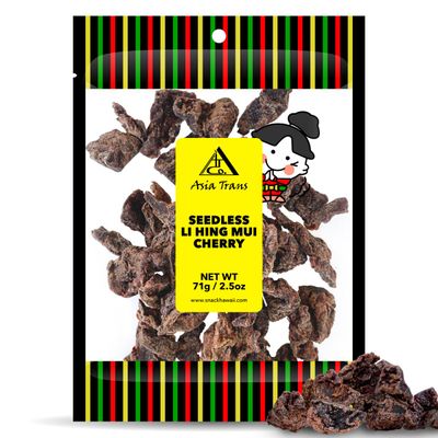 Dried Seedless Li Hing Mui Cherry  Hawaiian Favorite  Naturally Sweet Dried Fruit Candy with Asian Plum Powder  2.5 Ounce