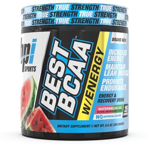 BPI Sports Best BCAA with Energy - Healthy BCAA Powder - Improved Performance - Lean Muscle Building - Accelerated Recovery - Proprietary Energy Blend - Watermelon Ice - 25 Servings - 8.8 oz.