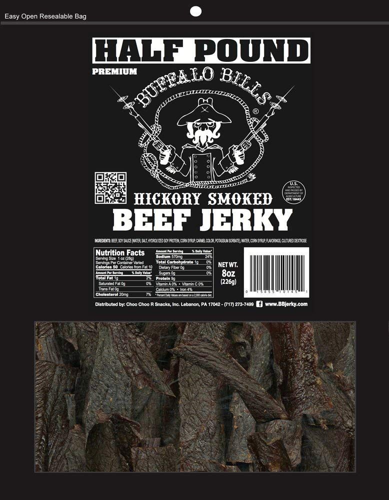 Buffalo Bills 8oz Premium Hickory Beef Jerky Pieces (hickory smoked jerky in random size pieces)
