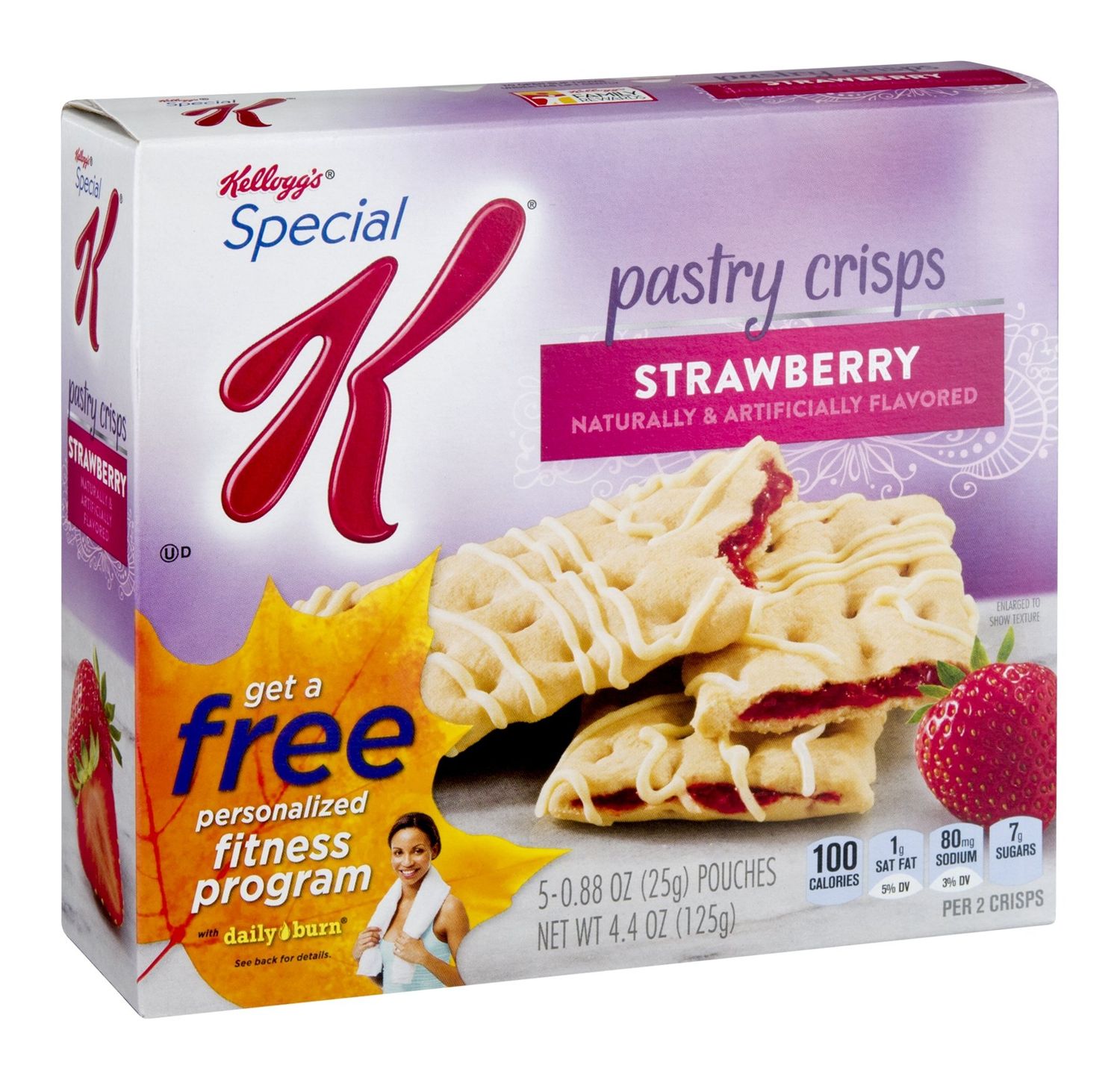Kellogg&#39;s, Special K, Pastry Crisps, Strawberry, 4.4oz Box (Pack of 4)