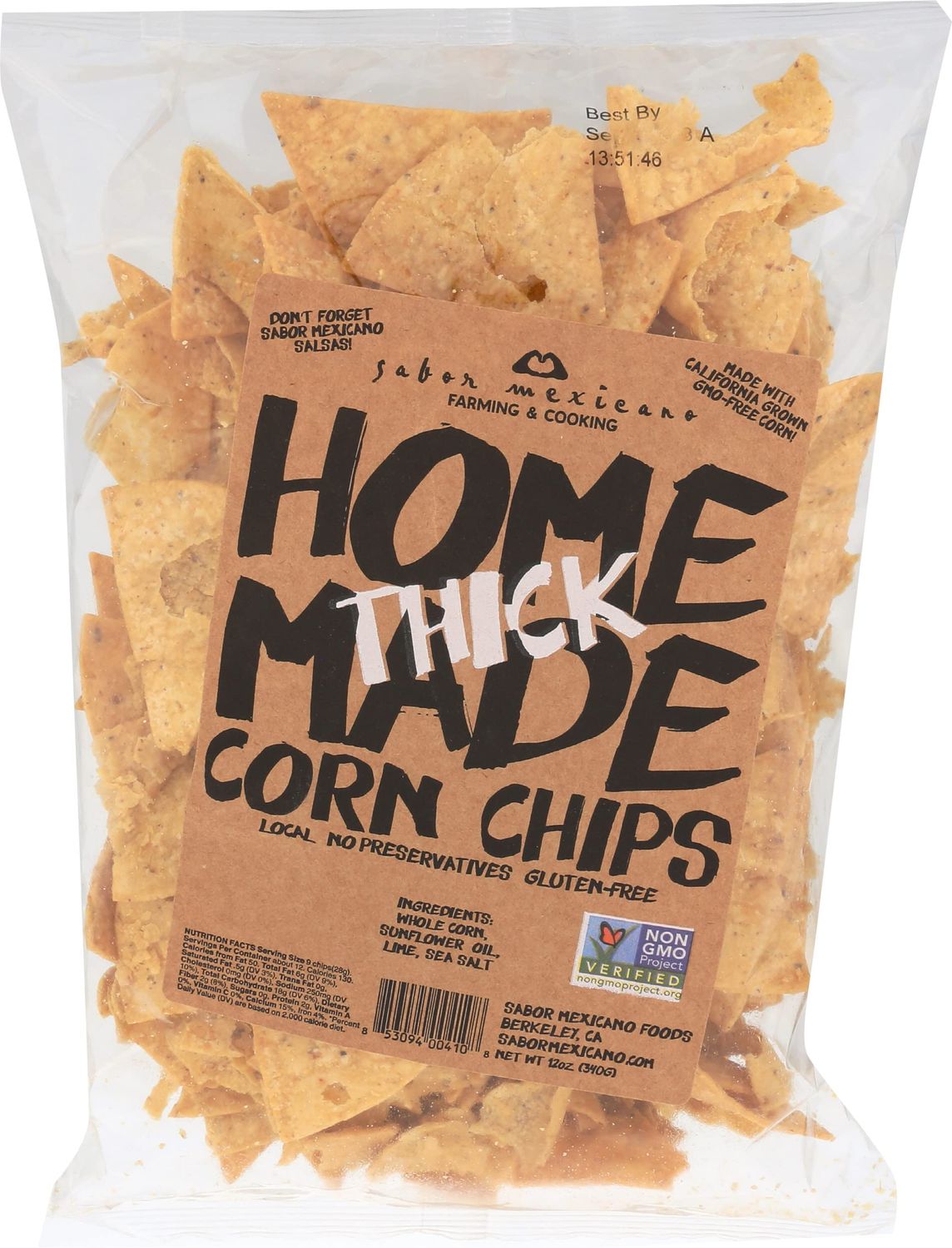 SABOR MEXICANO Thick Corn Chips, 12 OZ