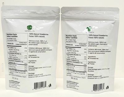 Freeze Dried Sliced Strawberries 2x15g - Delicious Snack, 100% Fruit, NO Added Sugar - Grown in Canada (15g x 2 bags)