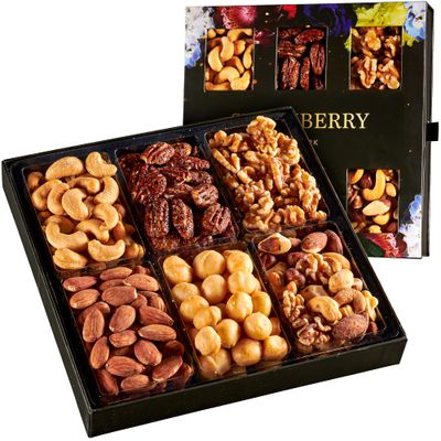 Nuts Gift Basket, Gourmet Snack Box, Gift Set For Birthday Party, Care Package, Sympathy, Healthy Gift, Gift for Men and Women. Kosher - Snackberry