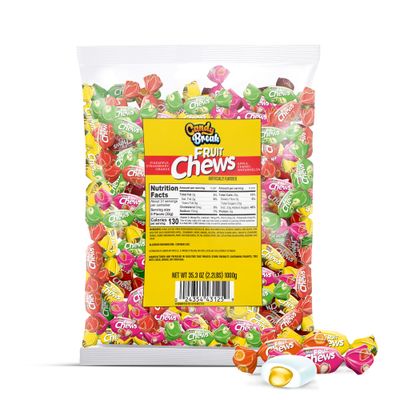 Candy Break Toffix Fruit Chews - Variety Pack of Fruit Candy with Flavored Filling, Strawberry, Apple, Watermelon, Cherry, Pineapple, Orange Flavors, Individually Wrapped Snacks, 2.2 lbs