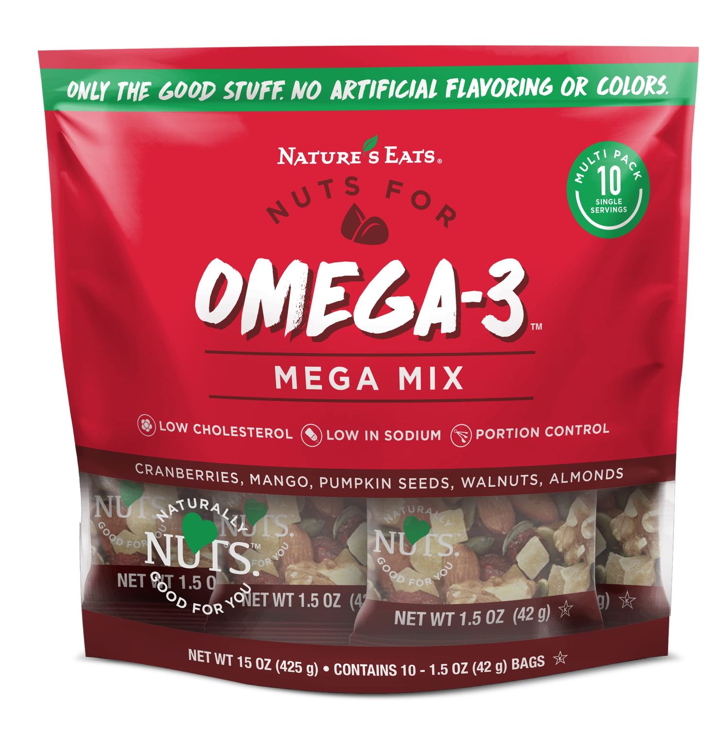 Nature&#39;s Eats Omega 3, Mega Mix Snack Pack, 15 Oz