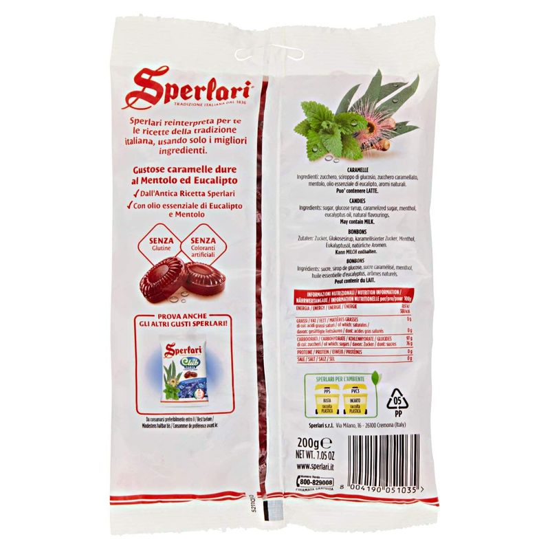 Sperlari "Club" Mild Menthol-Eucalyptus Candies (7.05 Oz  200 g)