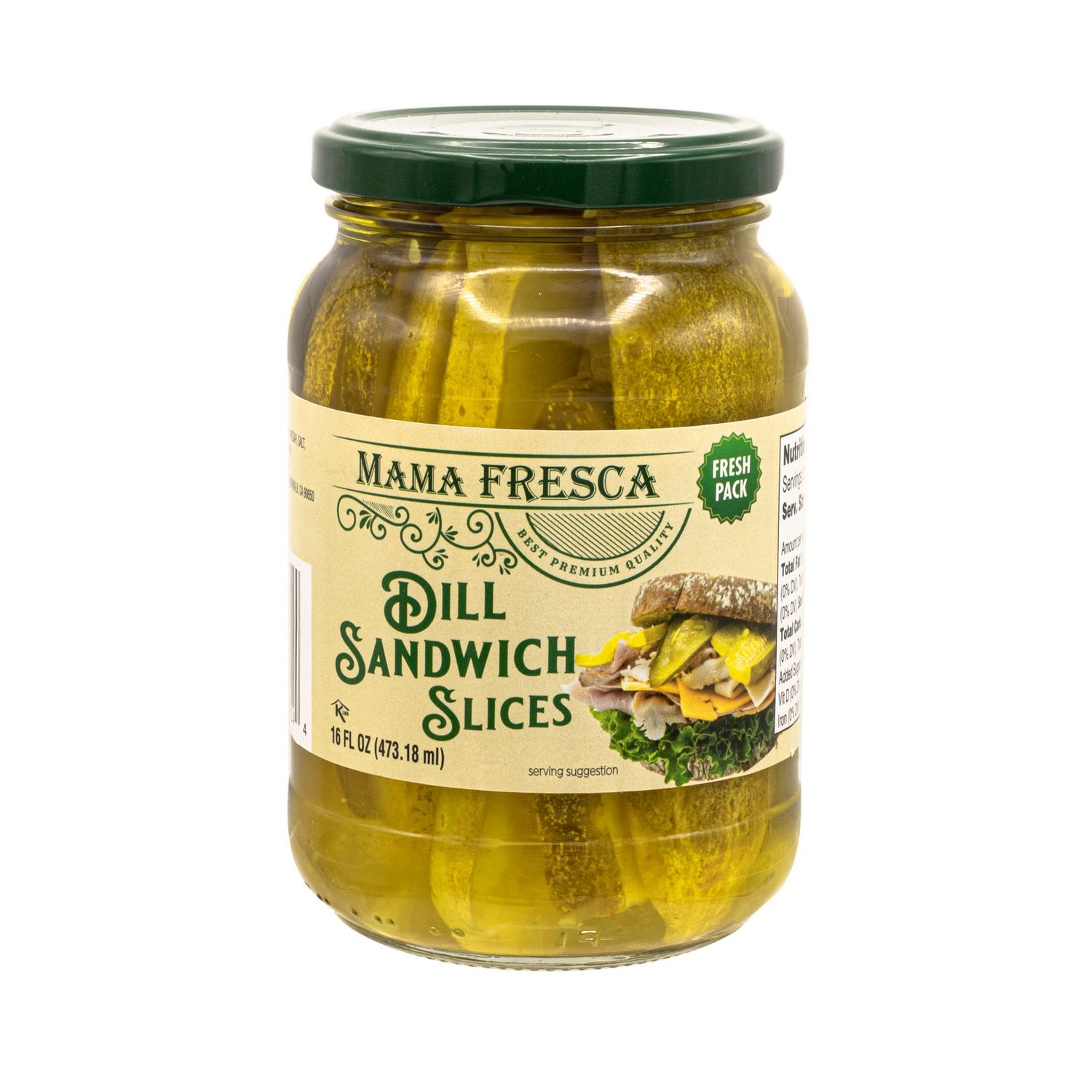 Mama Fresca Dill Sandwich Slices 16 fl oz Jar (Pack of 6)