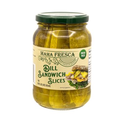 Mama Fresca Dill Sandwich Slices 16 fl oz Jar (Pack of 6)