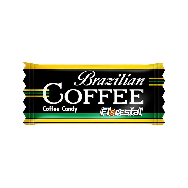 Florestal Coffee Candy, Authentic Real Brazilian Coffee Flavored Hard Treats - Gluten Free - 136 Pieces - 1 Bag (500 g)