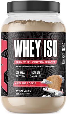All Black Everything 25g Whey Protein Powder  Airplane Cookie  27 Servings  Whey Protein Isolate  Low Carbs &amp; Low Sugar  MCTs