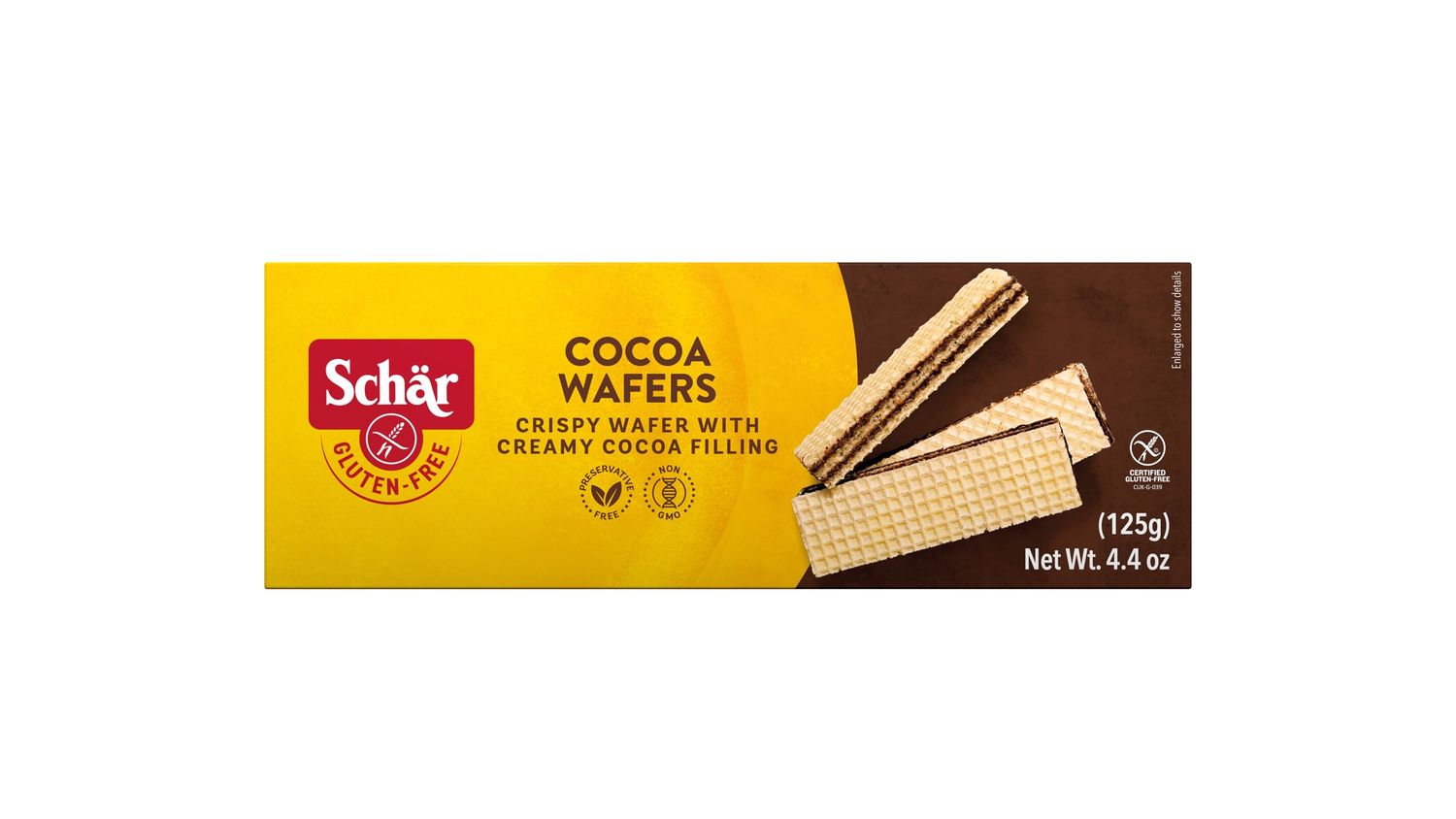 Schr Gluten-Free Cocoa Wafers, 4.4oz, 12-Pack - Crisp Layers with Creamy Cocoa Filling, Non-GMO, No Preservatives, Perfect Snack or Dessert Treat
