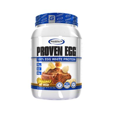 Gaspari Nutrition Proven Egg, 100% Egg White Protein, 25g Protein, Keto Friendly, Dairy and Lactose Free, Soy Free (2 lbs, Banana Nut Bread)