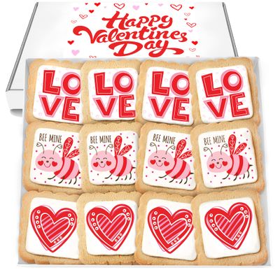 Cookies Class Favors Gift Basket for Kids Men Women Co workers Teacher  Individually Wrapped  12 Pack  Love Heart Be Mine Val Day
